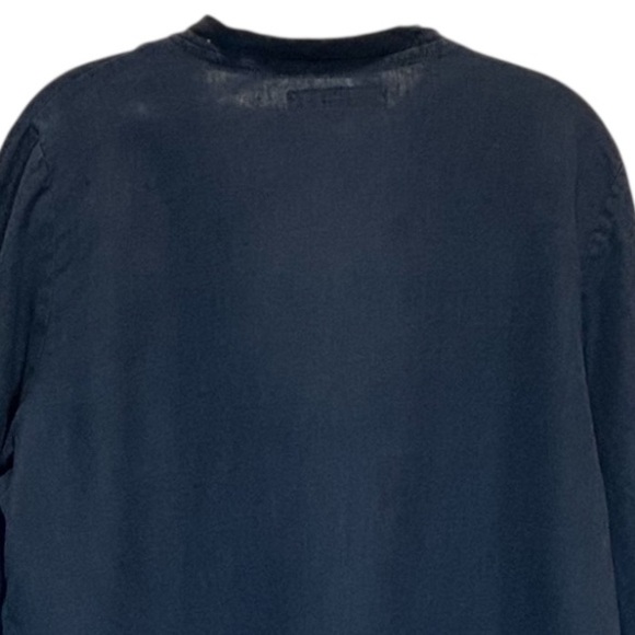 VTG Flax Navy Linen Long Sleeve Button-Up Relaxed Fit Tunic - Medium - Picture 6 of 10